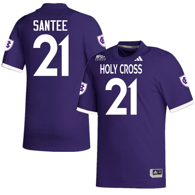 Holy Cross Crusaders #21 Cam Santee College Football Jerseys,Uniforms-Purple